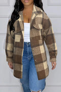 Casual Plaid Night Life Outerwear - La’Shays Large & Lovely Closet